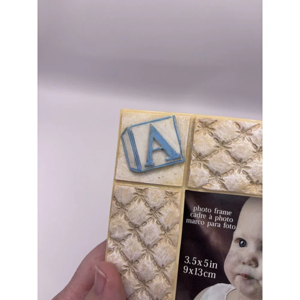 Baby Picture Frame Nursery Blocks Rattle